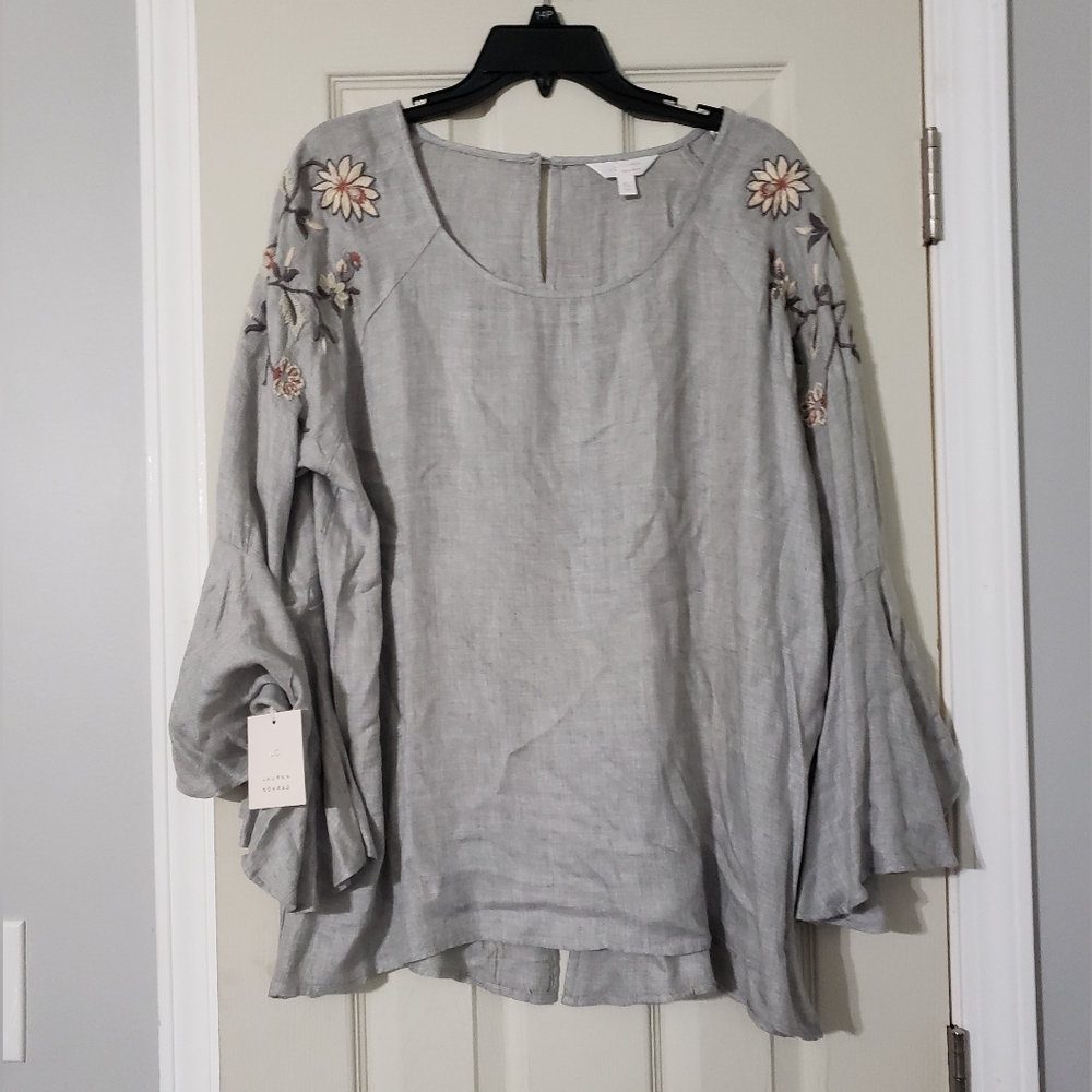 LC Lauren Conrad BOHO Embroidered Blouse Size XL NWT